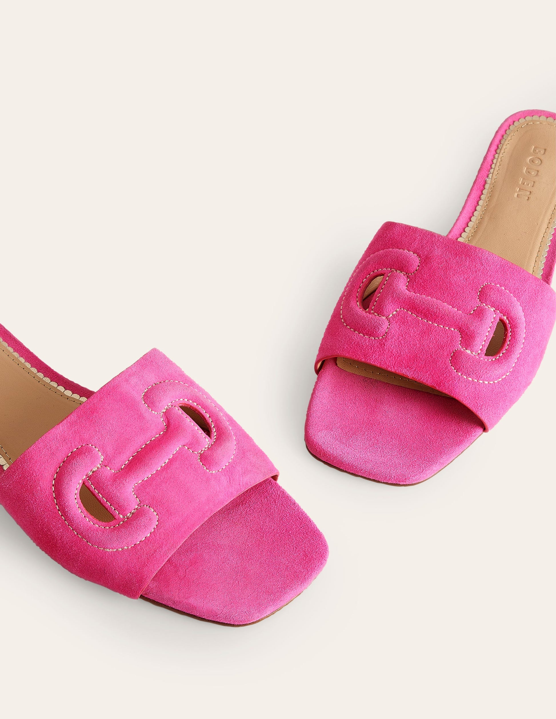 Stitch Cut Out Snaffle Sliders-Festival Pink-4