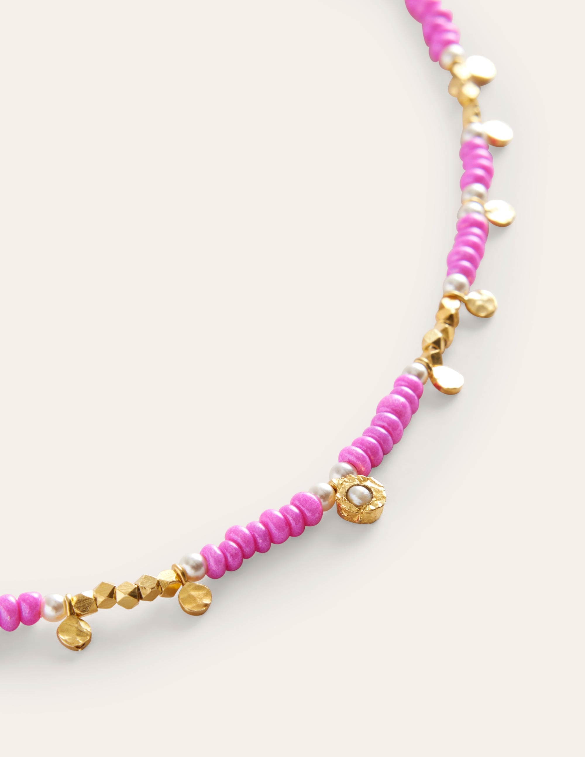 Layering Bead Necklace-Pink - Image 3