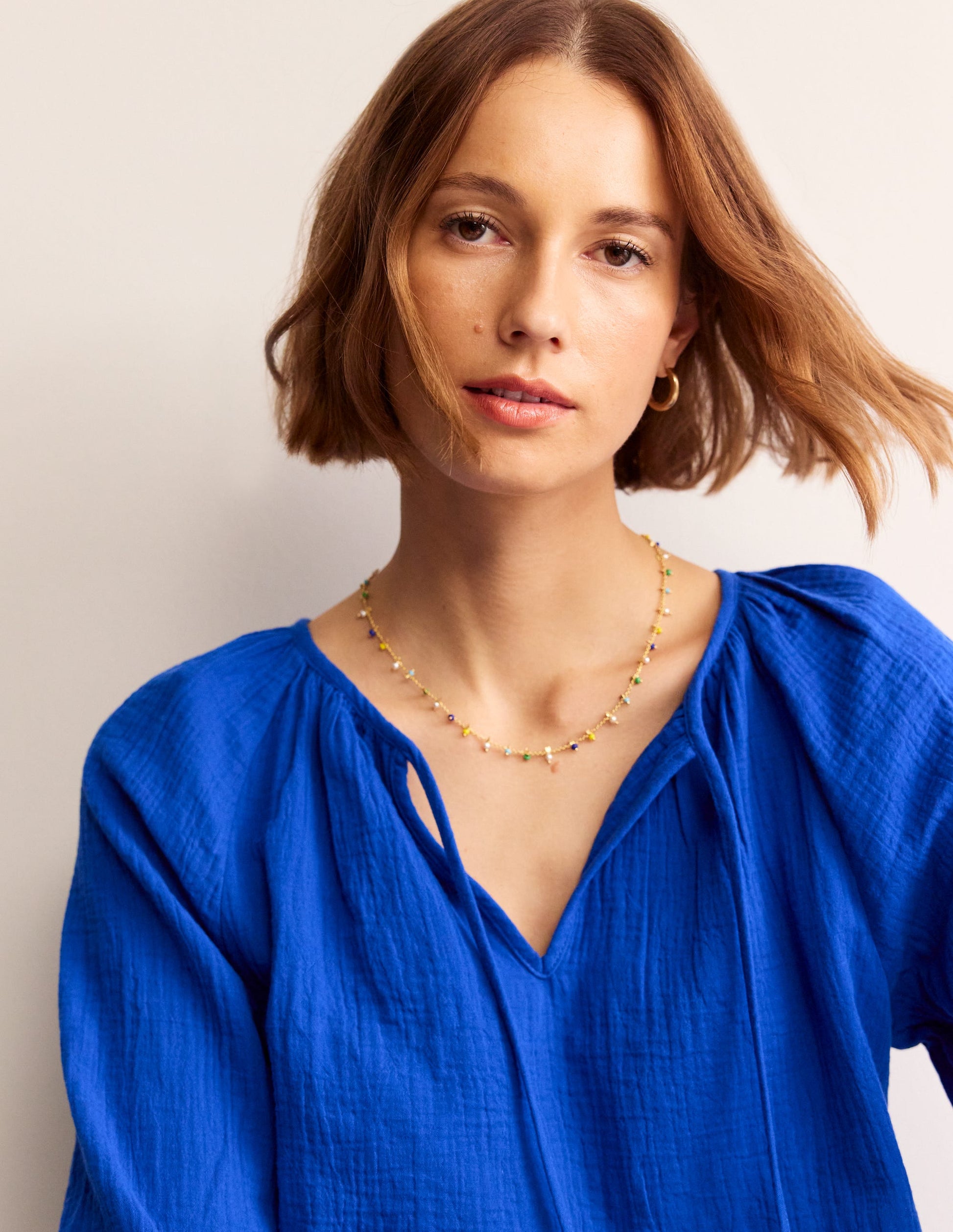 Layering Disc Necklace-Blue Multi-1