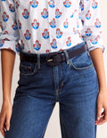 Scallop Buckle Belt-Navy