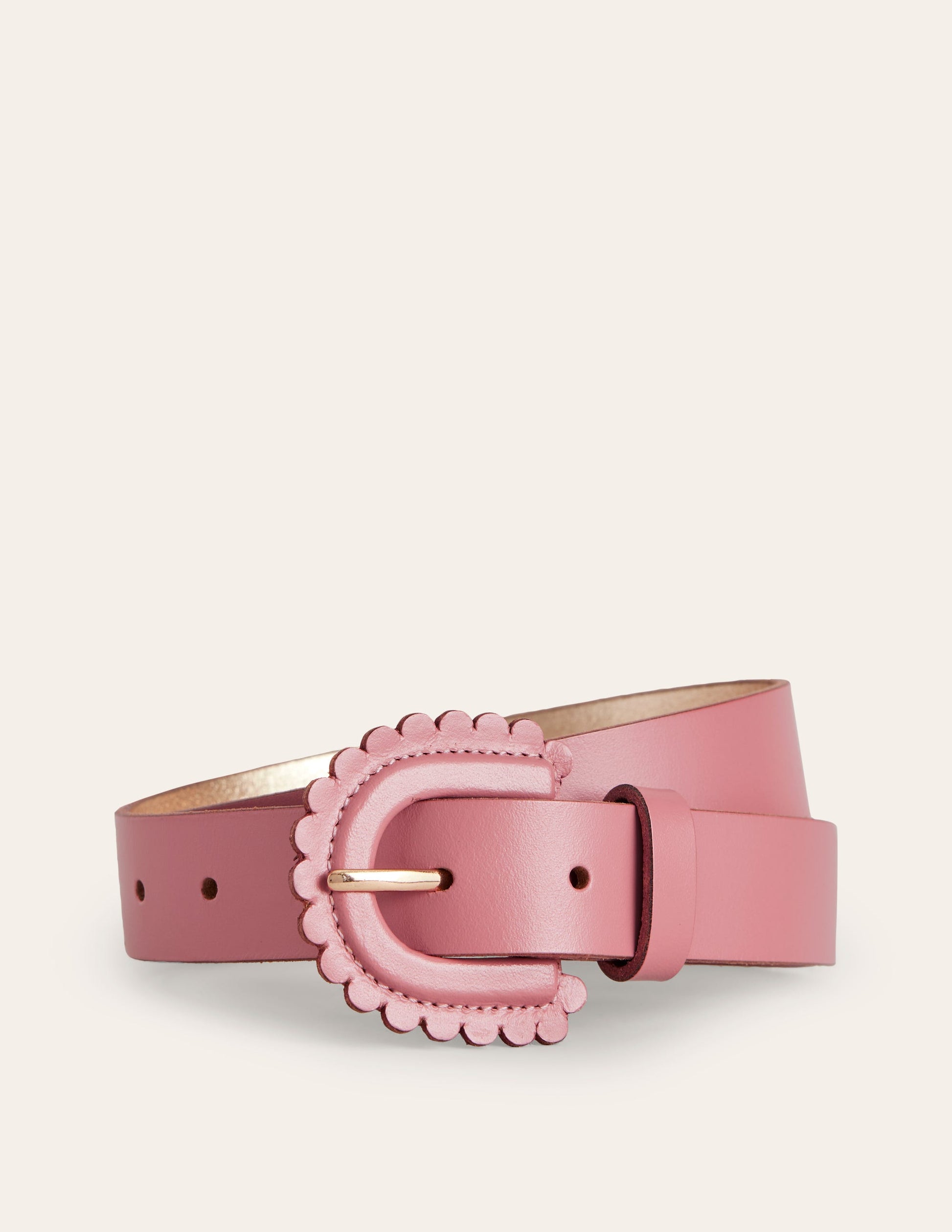 Scallop Buckle Belt-Rose Pink-2