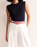Scallop Buckle Belt-Rose Pink