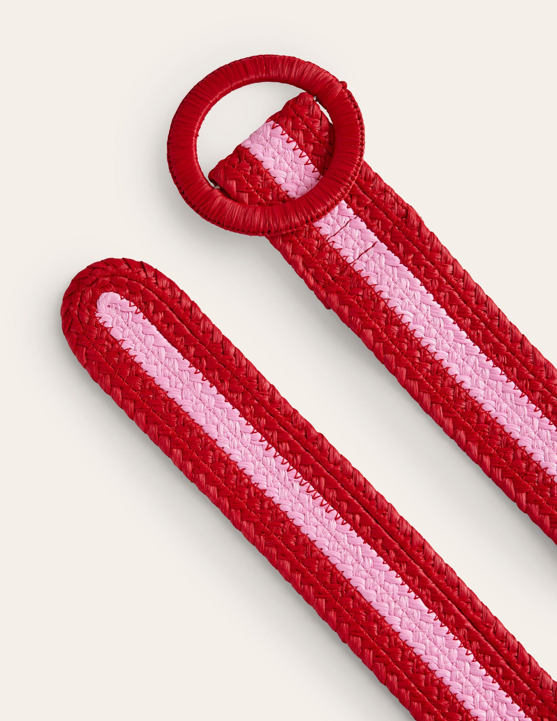 Stripe Belt-Post Box Red and Pink-3