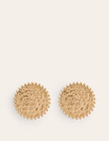 Hammered Disk Earrings-Gold