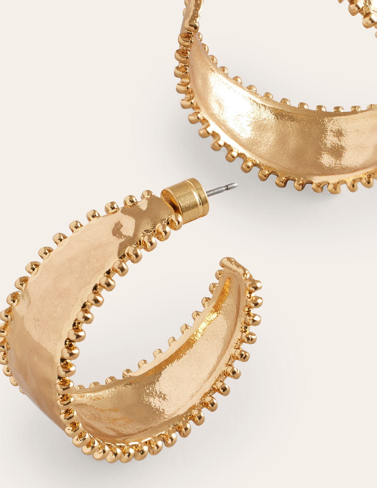 Hammered Bobble Hoops-Gold - Image 3