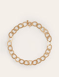 Hammered Link Necklace-Gold
