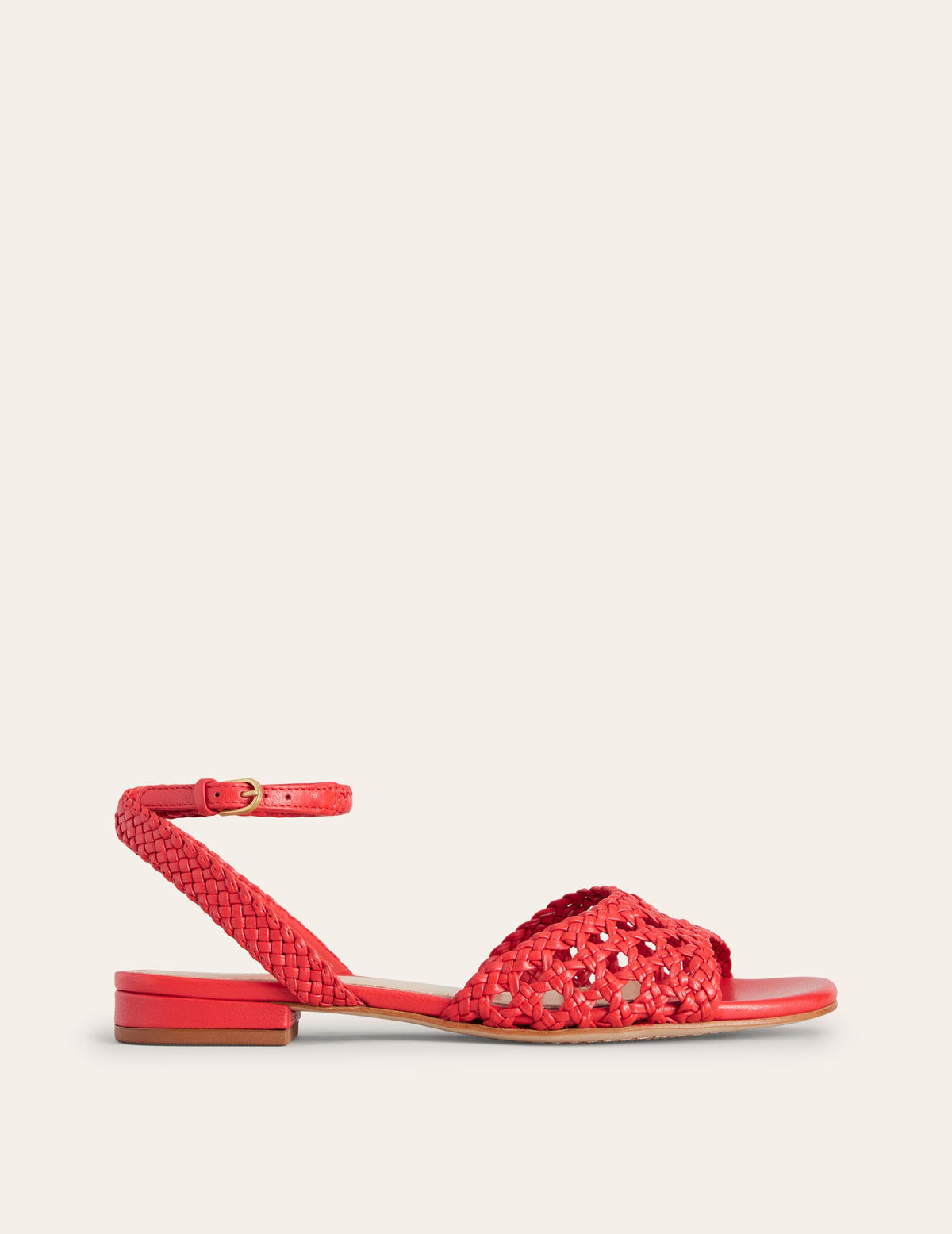Woven Flat Sandals-Post Box Red - Image 1