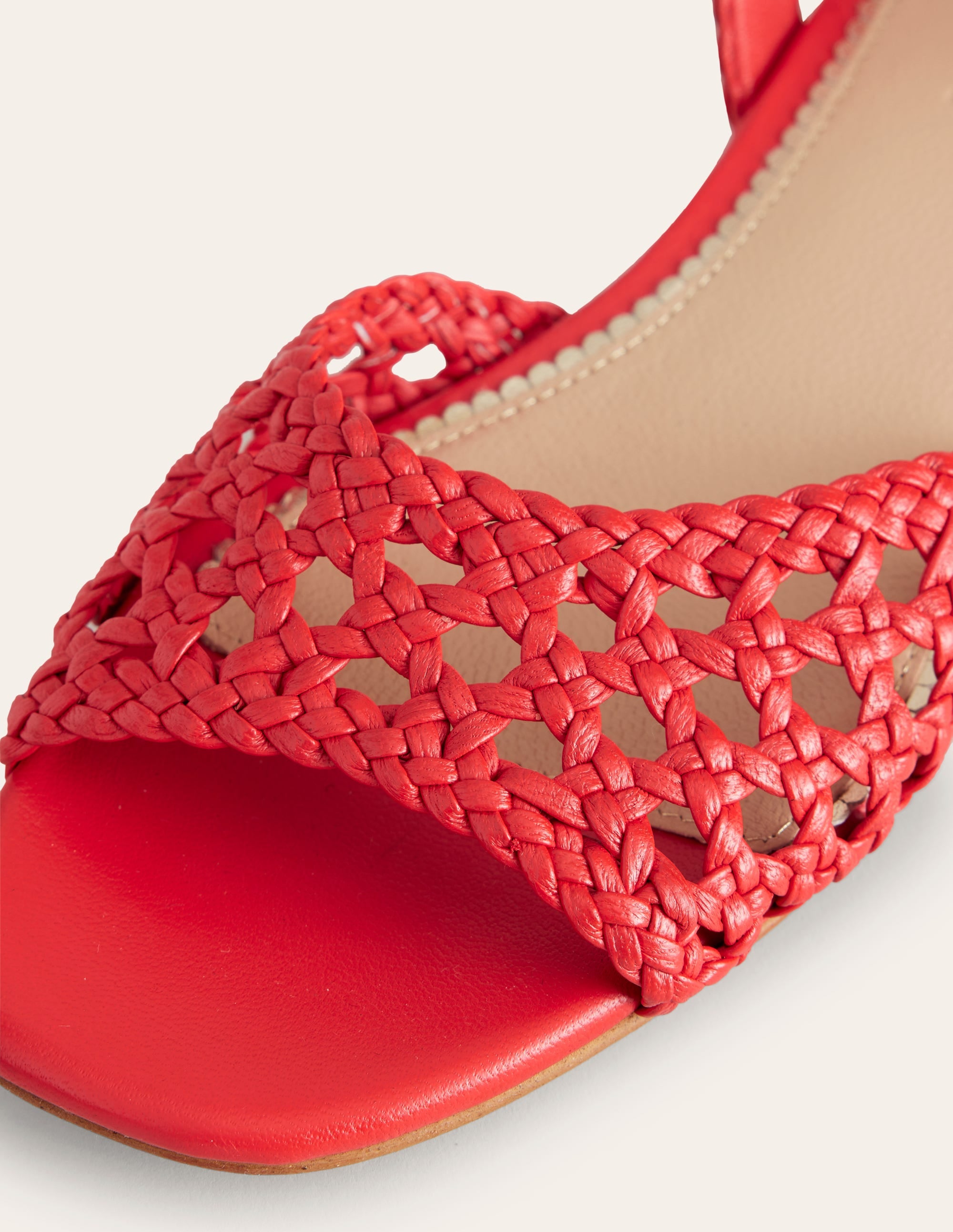 Woven Flat Sandals-Post Box Red - Image 4