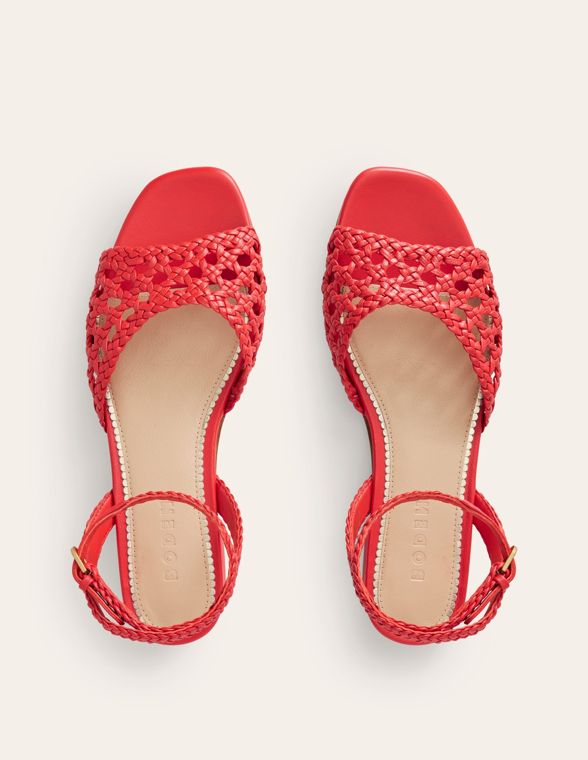 Woven Flat Sandals-Post Box Red - Image 5