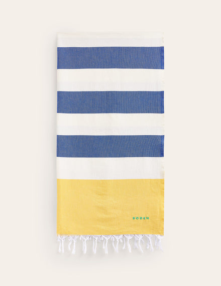 Hammam Towel-Mimosa Yellow and Bright Blue