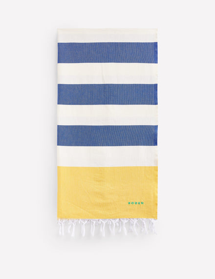Hammam Towel-Mimosa Yellow and Bright Blue