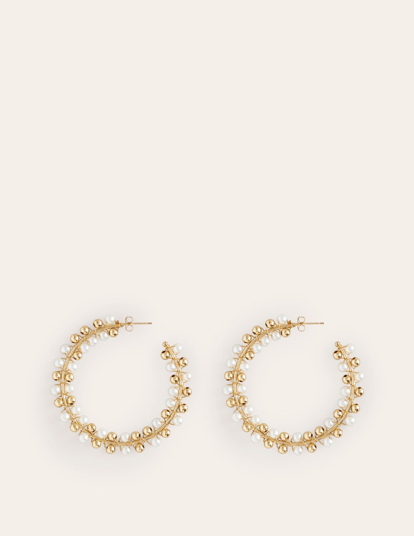 Beaded Hoops-Gold