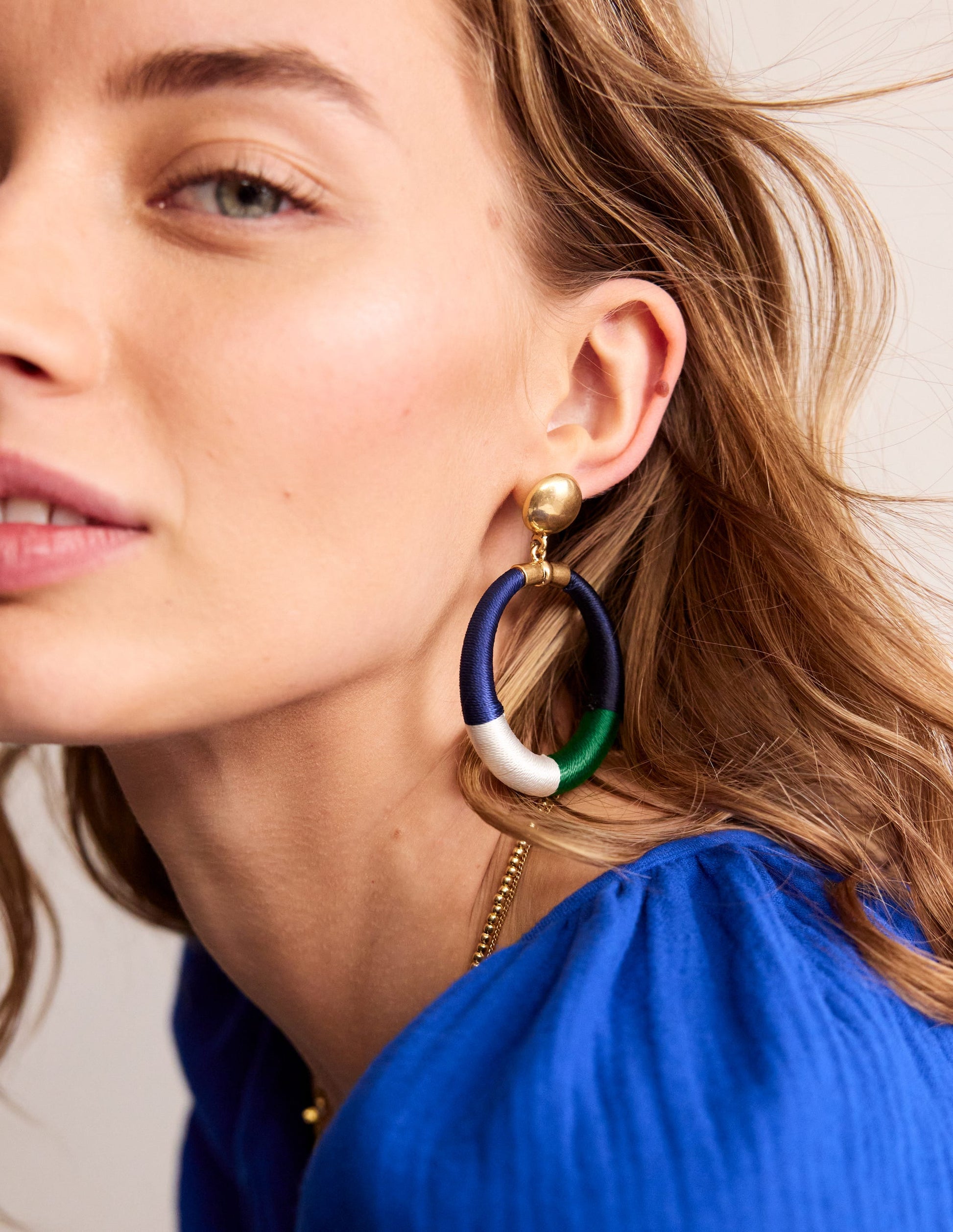 Mega Wrapped Ring Earrings-Blue-1