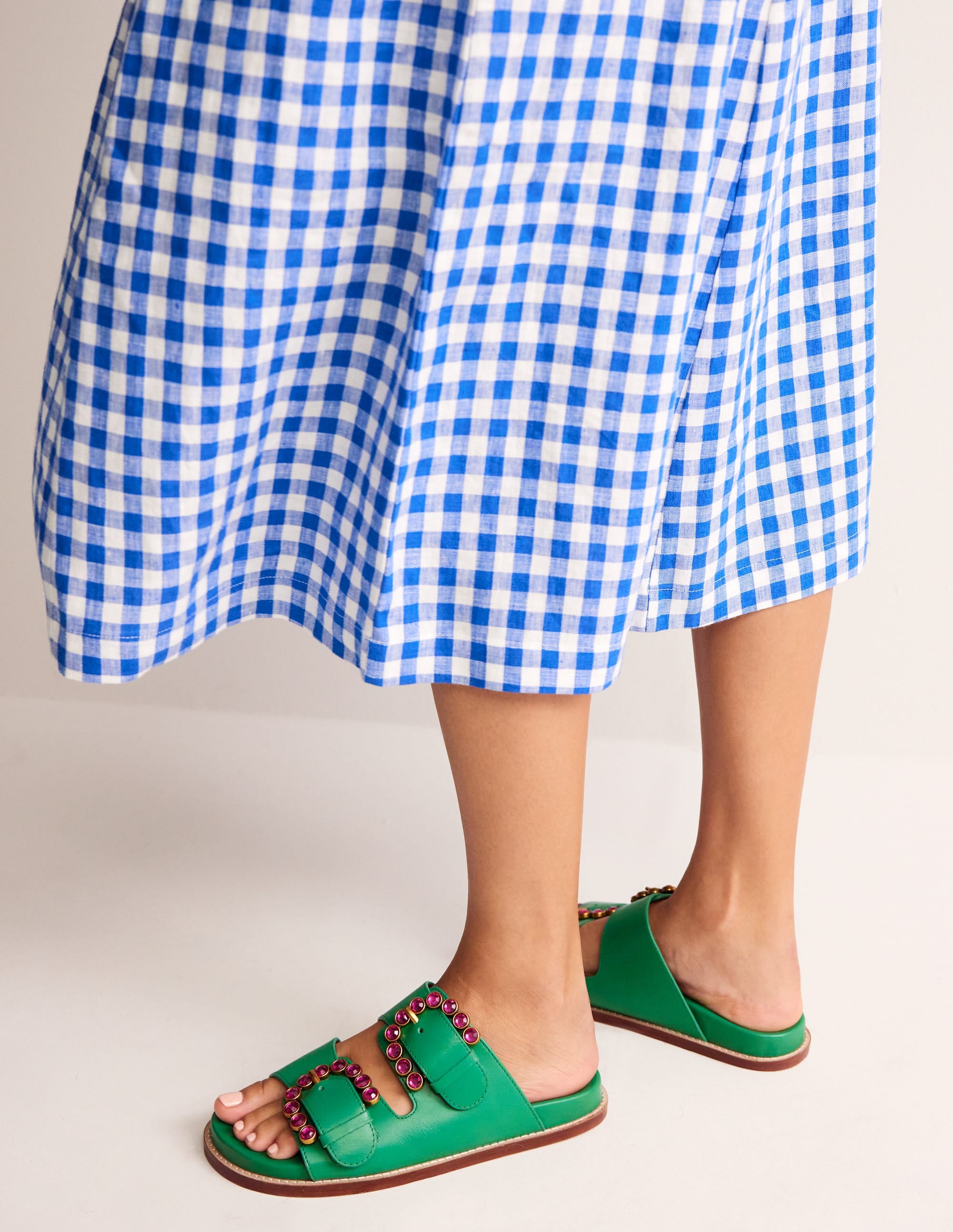 Double Buckle Sliders-Rich Emerald - Image 1