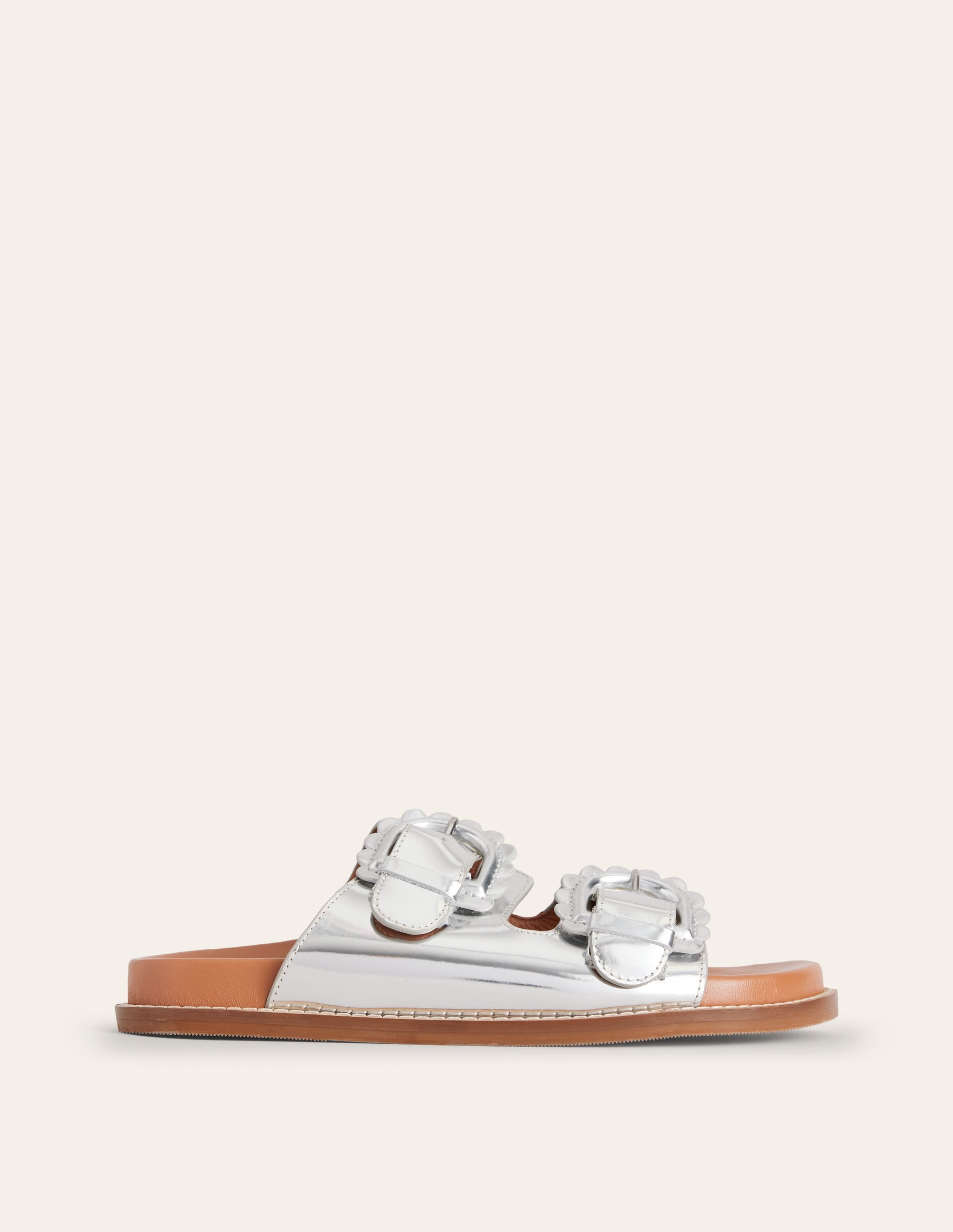 Double Buckle Sliders-Silver - Image 2