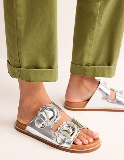 Double Buckle Sliders-Silver-1