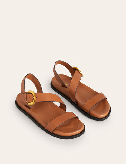 Chunky Buckle Sandal-Tan-3