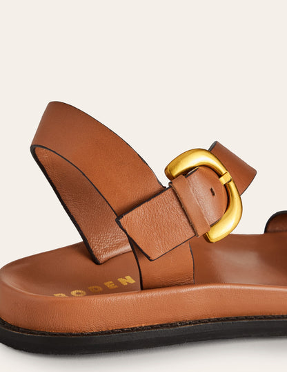 Chunky Buckle Sandal-Tan-4