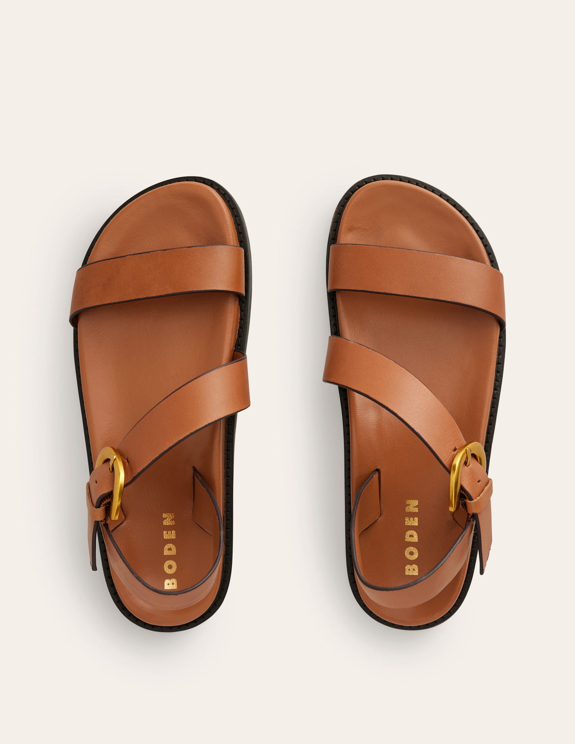 Chunky Buckle Sandal-Tan-5