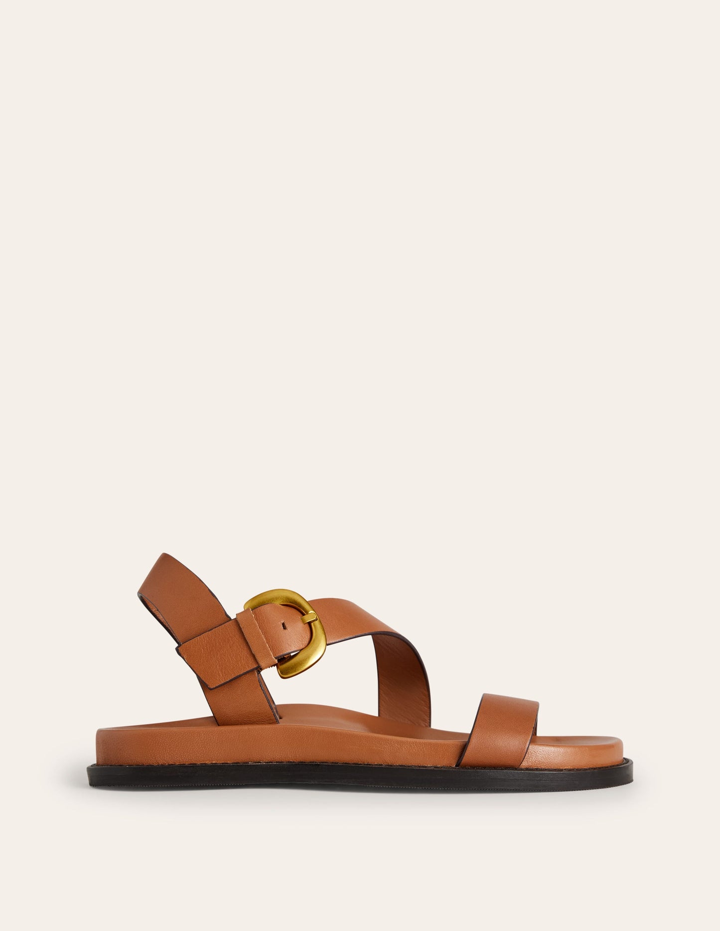 Chunky Buckle Sandal-Tan