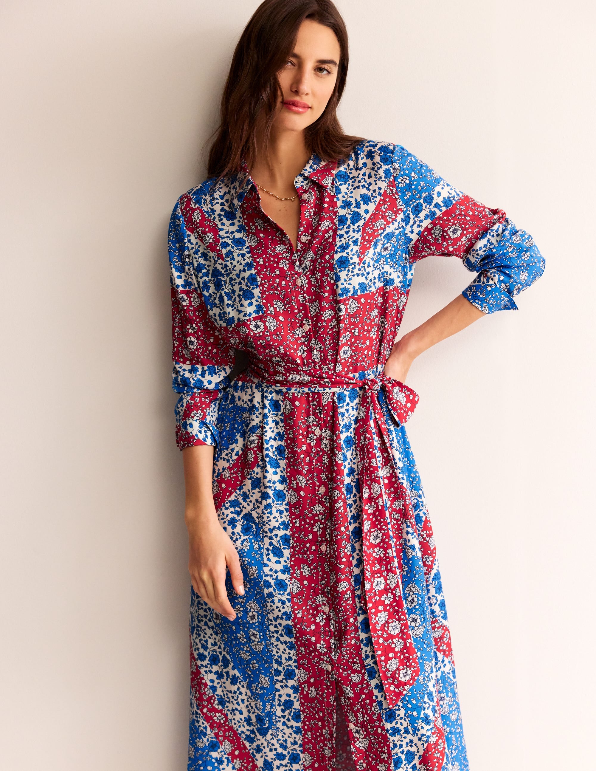Claudia Maxi Shirt Dress-Indigo Bunting, Union Jack - Image 4