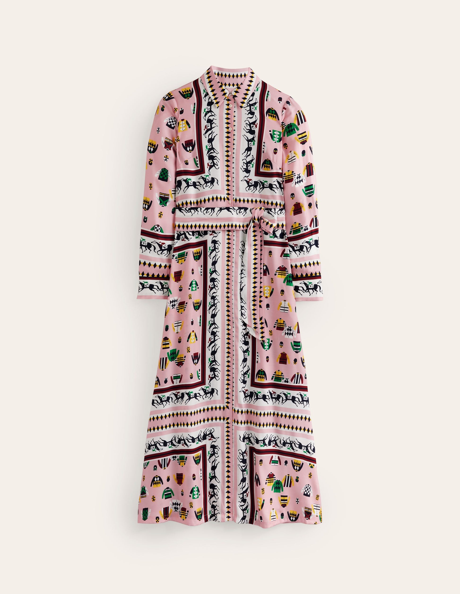 Claudia Maxi Shirt Dress-Chalky Pink, Races-6