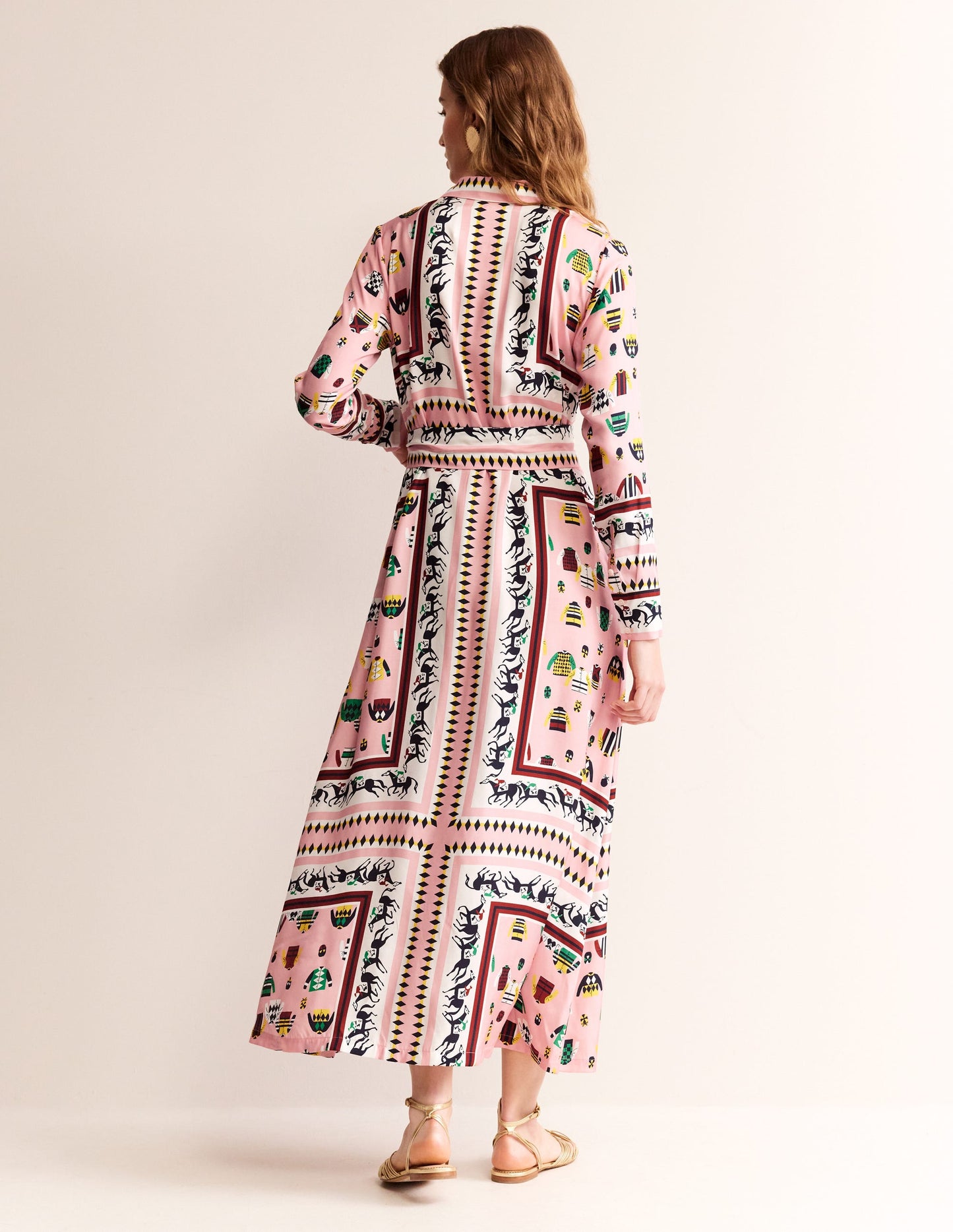 Claudia Maxi Shirt Dress-Chalky Pink, Races