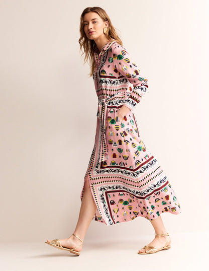 Claudia Maxi Shirt Dress-Chalky Pink, Races-4