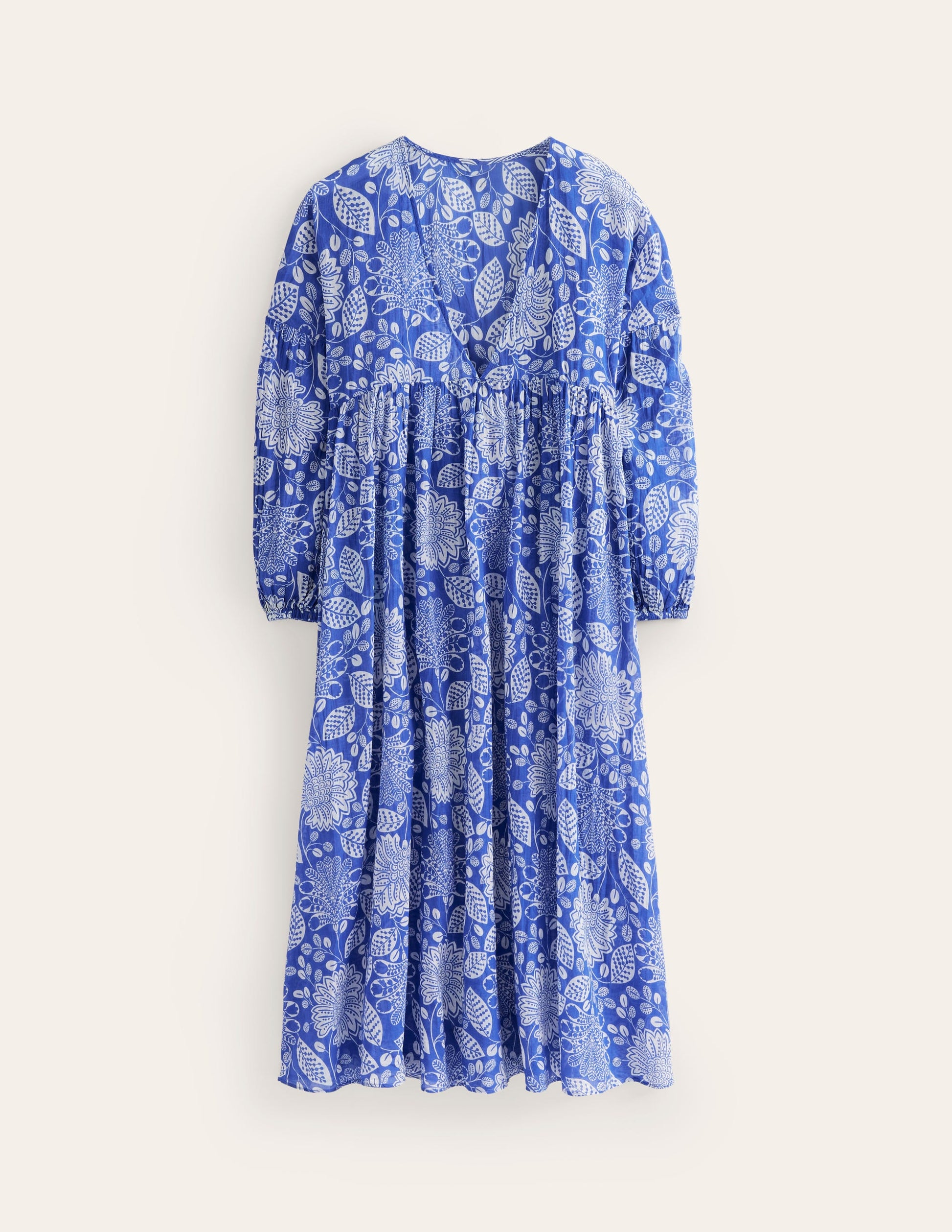 Sarah Maxi Kaftan Dress-Surf The Web, Gardenia Swirl-5