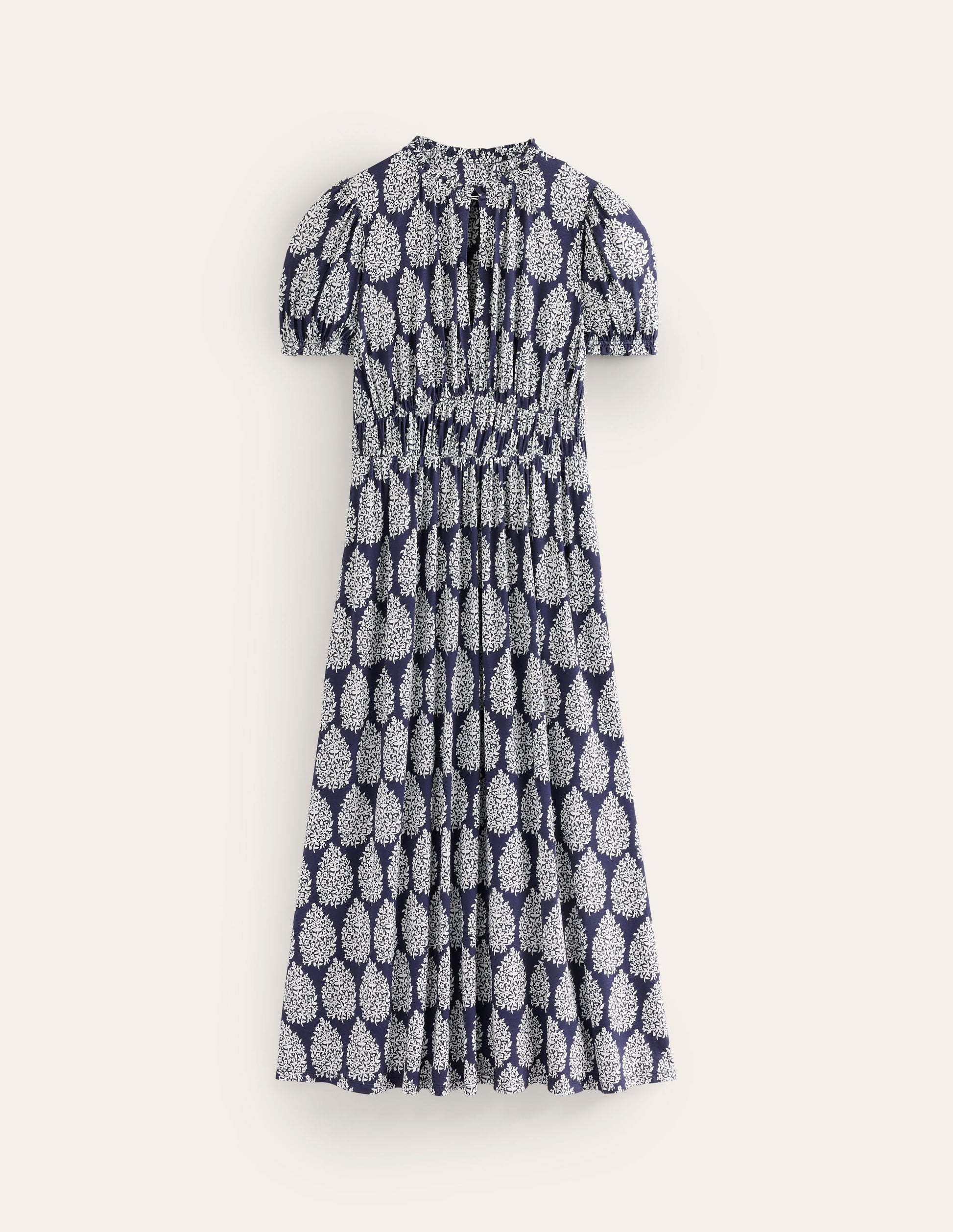 Rosanna Jersey Midi Tea Dress-French Navy, Floret Paisley-5