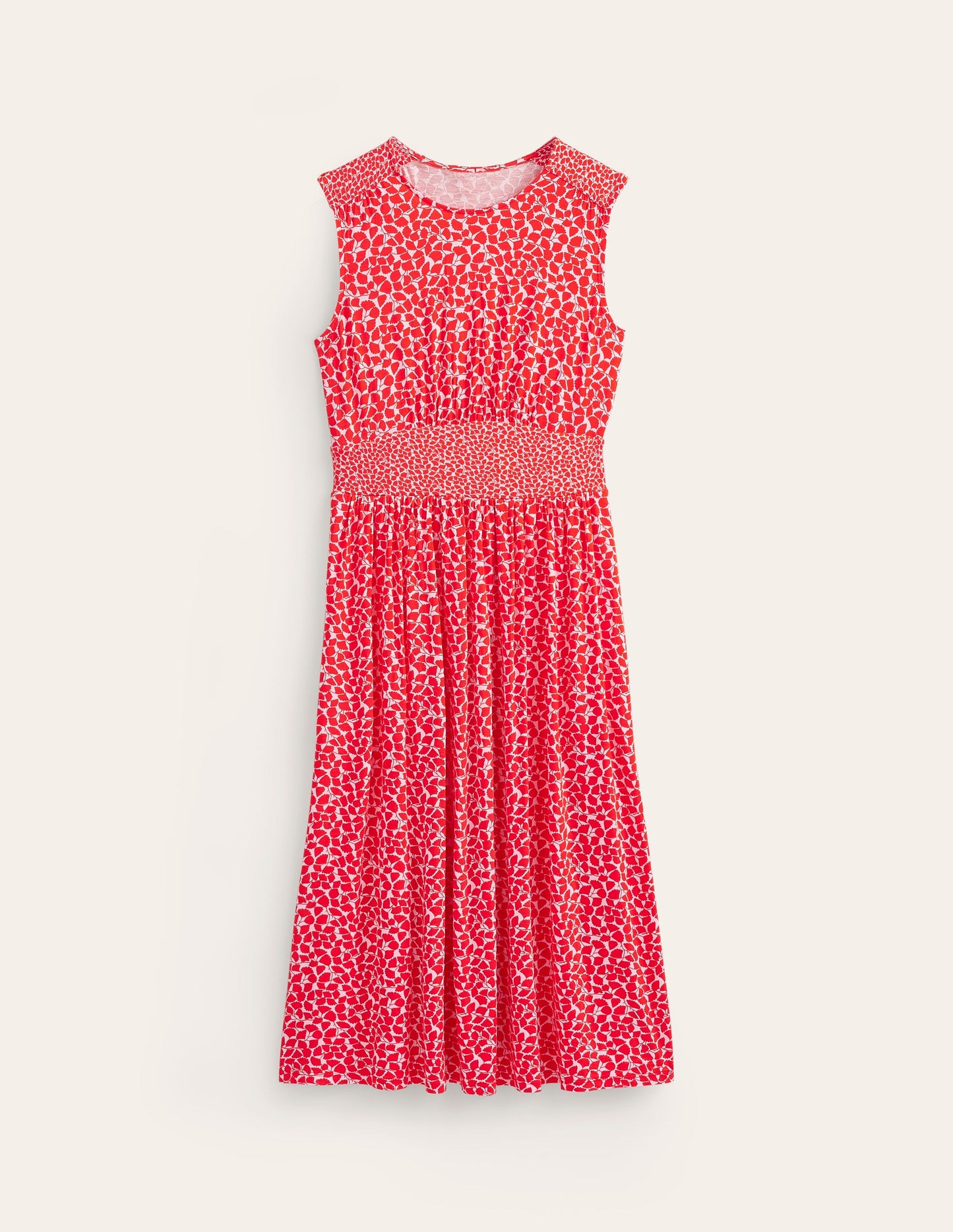 Thea Sleeveless Midi Dress-Poppy Red, Botanic Sprig