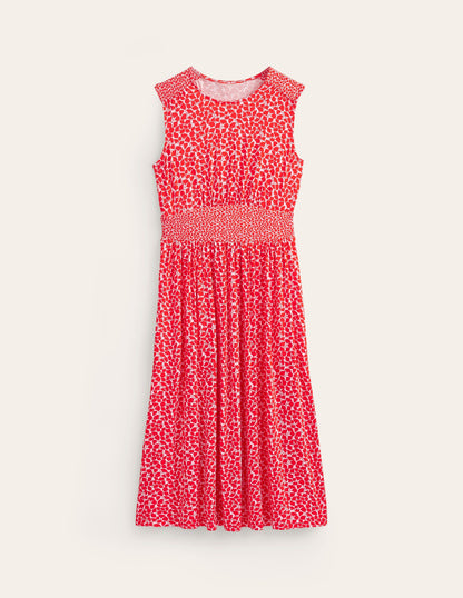 Thea Sleeveless Midi Dress-Poppy Red, Botanic Sprig