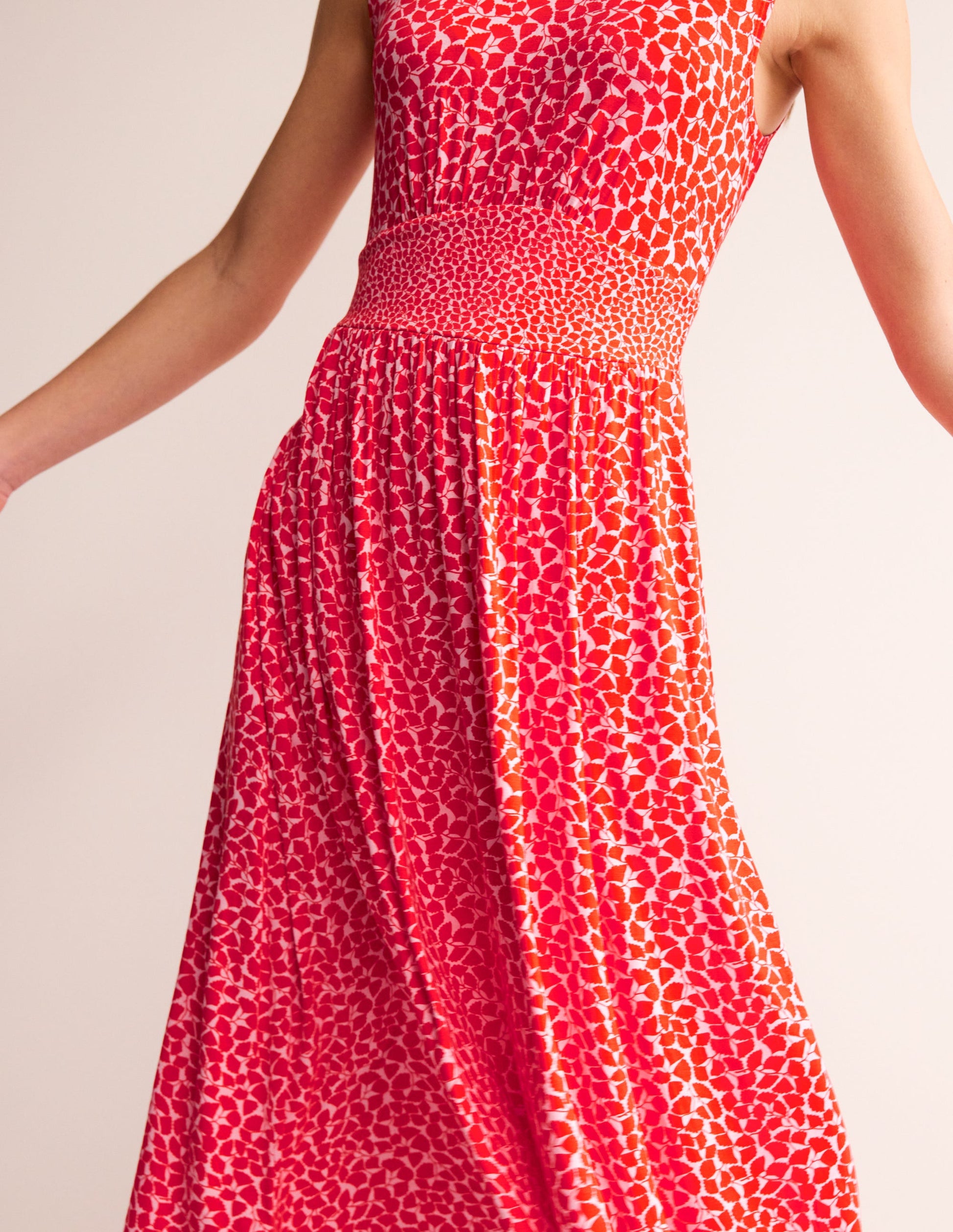 Thea Sleeveless Midi Dress-Poppy Red, Botanic Sprig-3