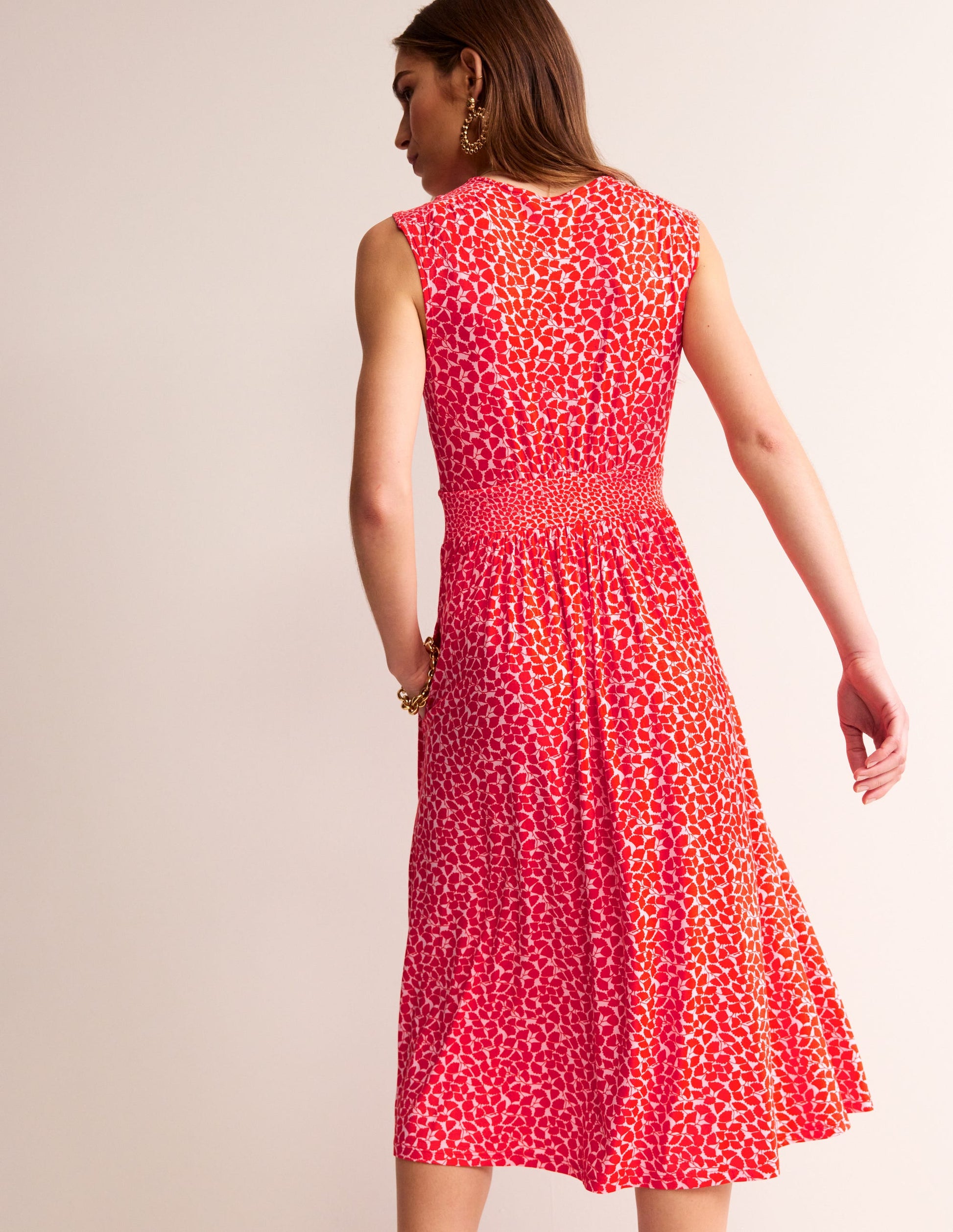 Thea Sleeveless Midi Dress-Poppy Red, Botanic Sprig-4