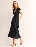 Vanessa Wrap Jersey Maxi Dress-Black