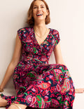 Vanessa Wrap Jersey Maxi Dress-French Navy, Fantastical