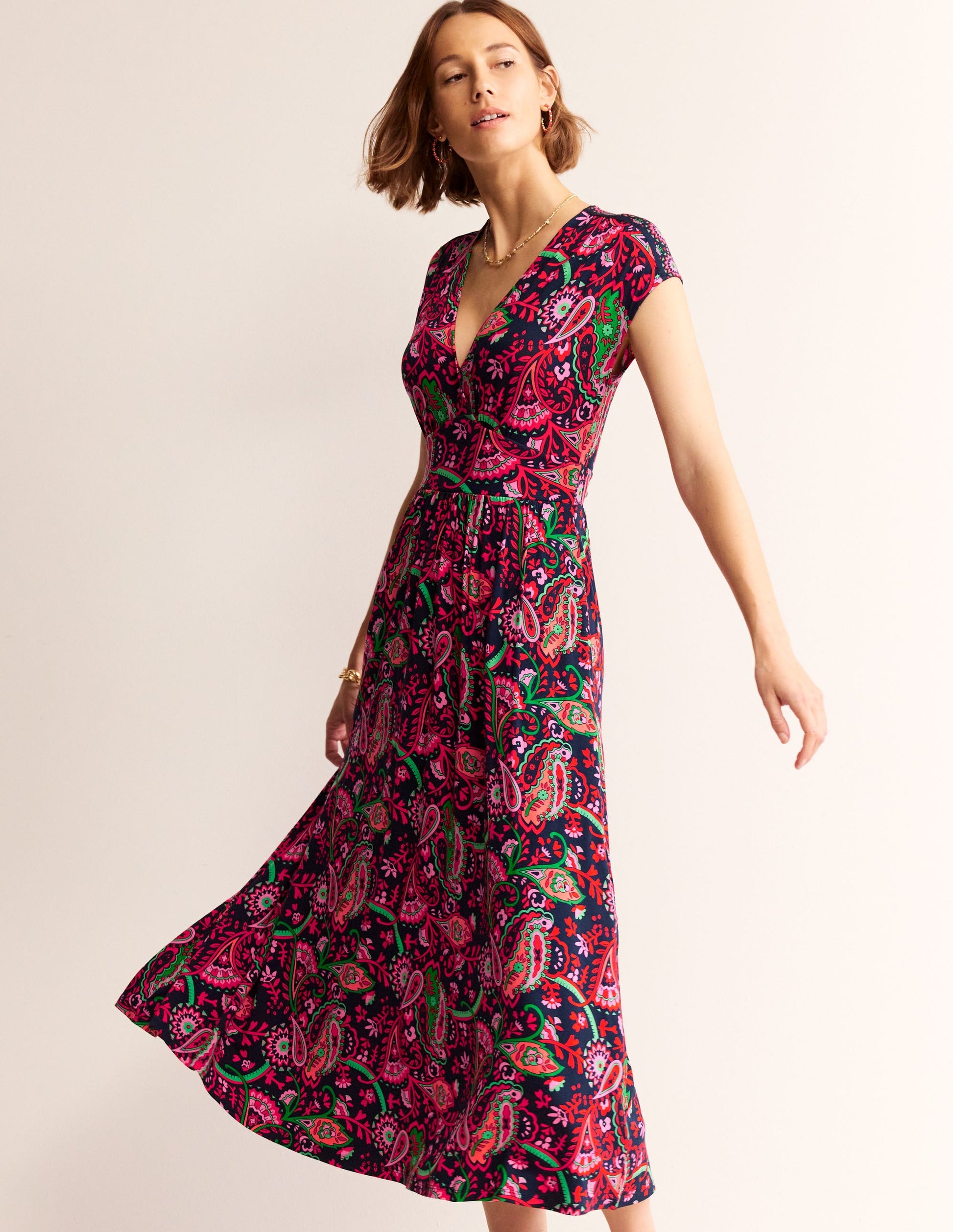 Vanessa Wrap Jersey Maxi Dress-French Navy, Fantastical-2