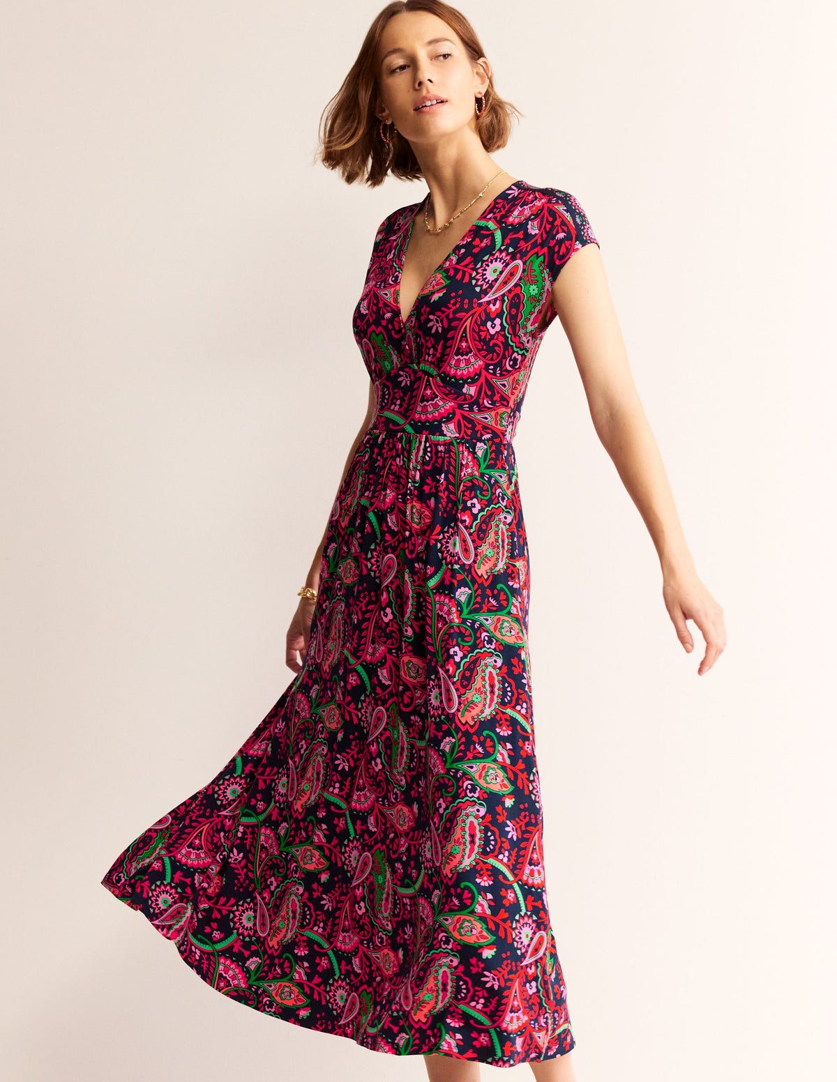 Vanessa Wrap Jersey Maxi Dress-French Navy, Fantastical - Image 2