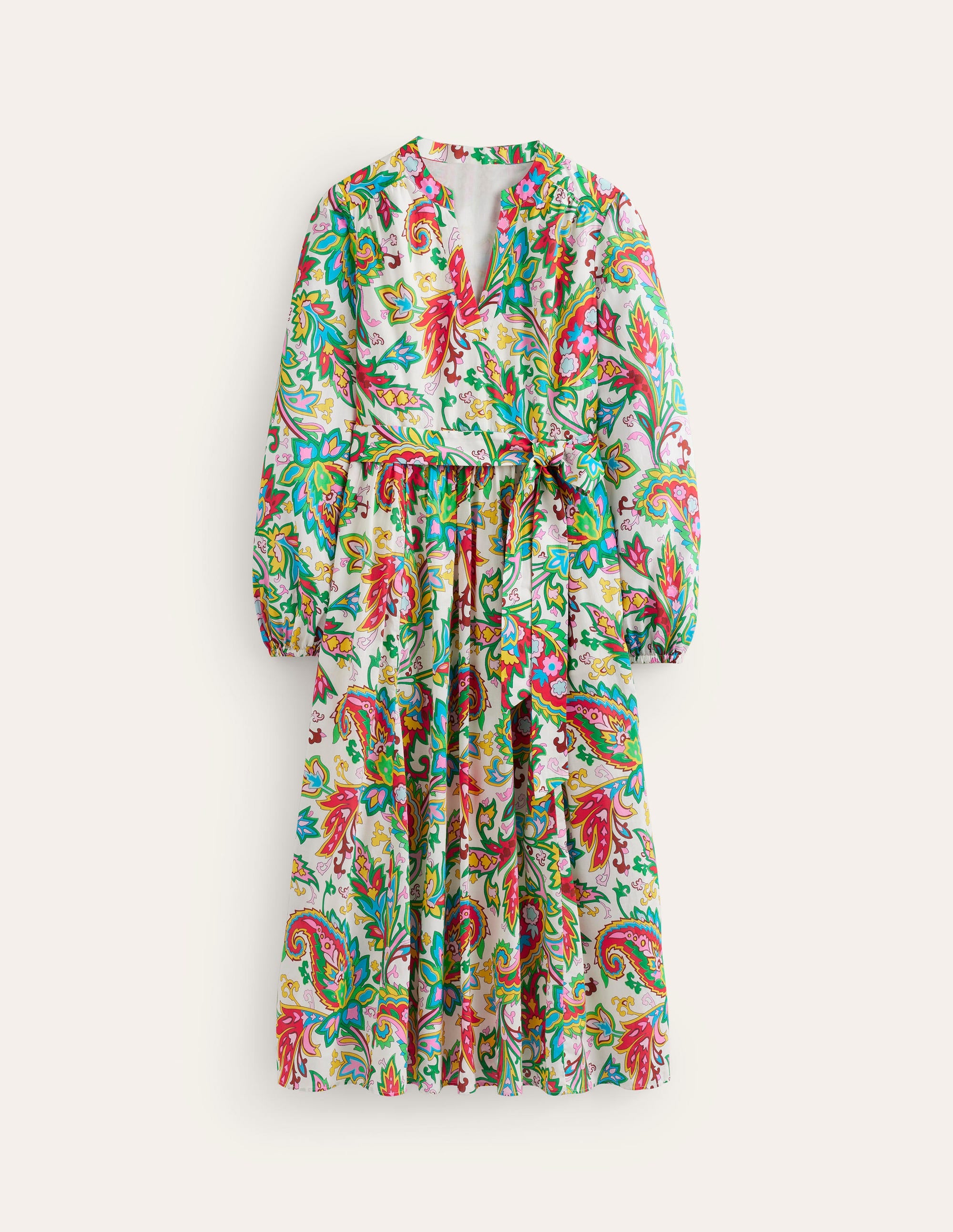 Jen Cotton Midi Dress-Ivory, Paisley Azure Medium - Image 6