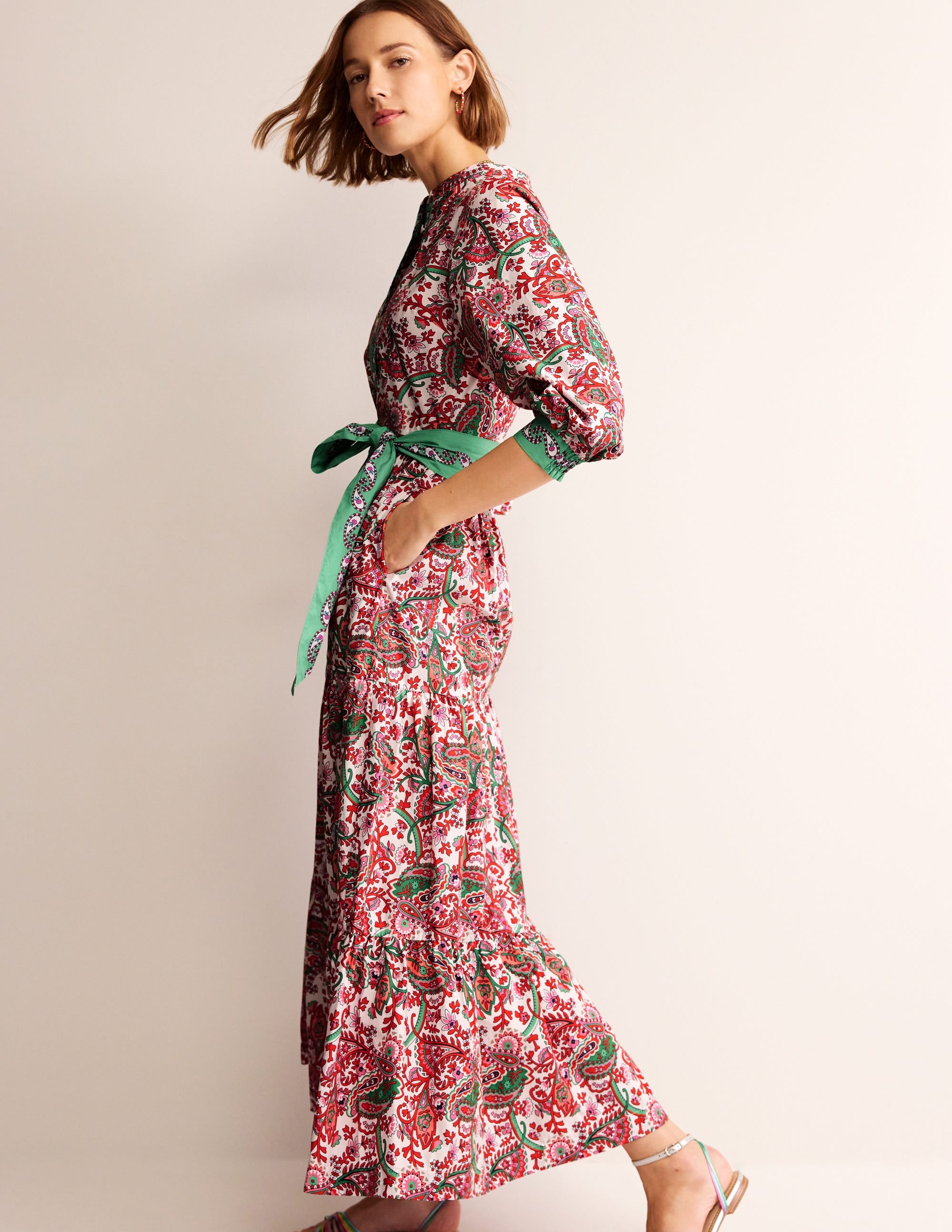 Alba Tiered Cotton Maxi Dress-Multi, Fantastical - Image 1