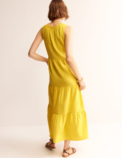 Double Cloth Maxi Tiered Dress-Passionfruit-3
