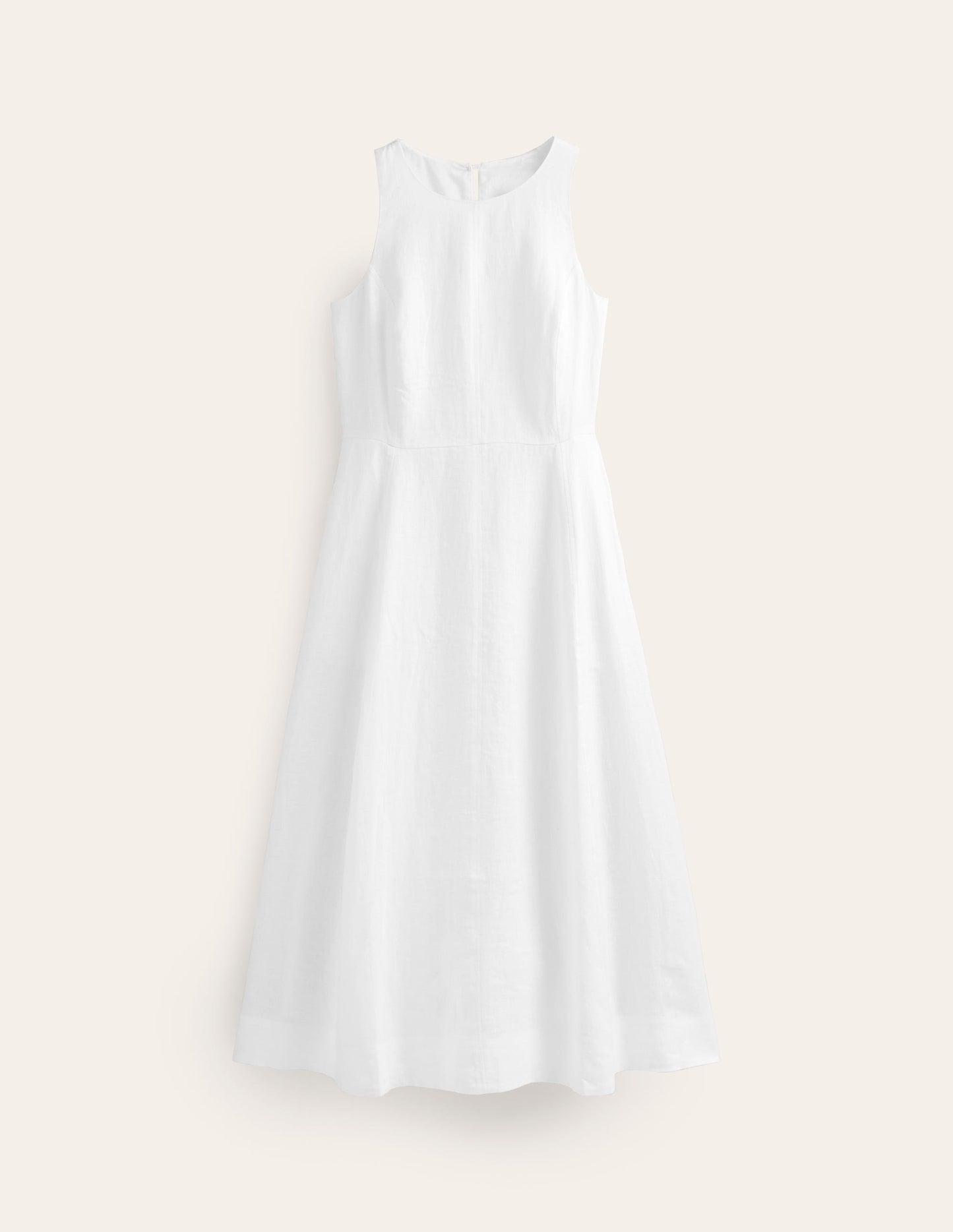 Carla Linen Midi Dress-White