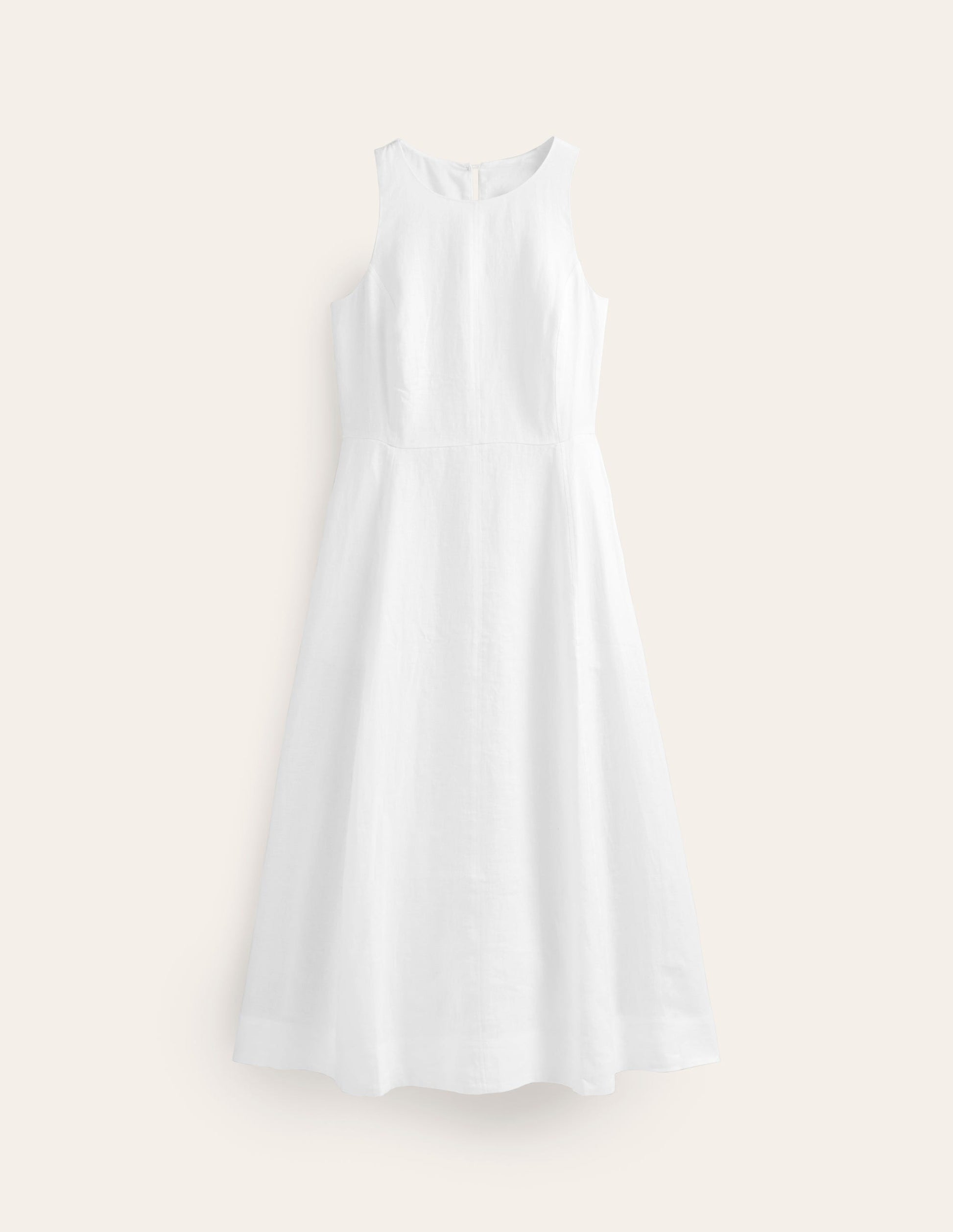 Carla Linen Midi Dress-White-5