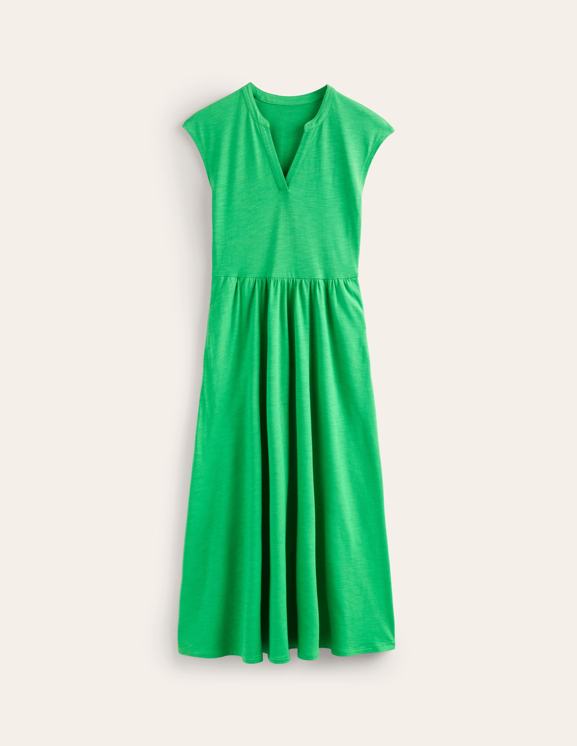 Chloe Notch Jersey Midi Dress-Kelly Green - Image 6
