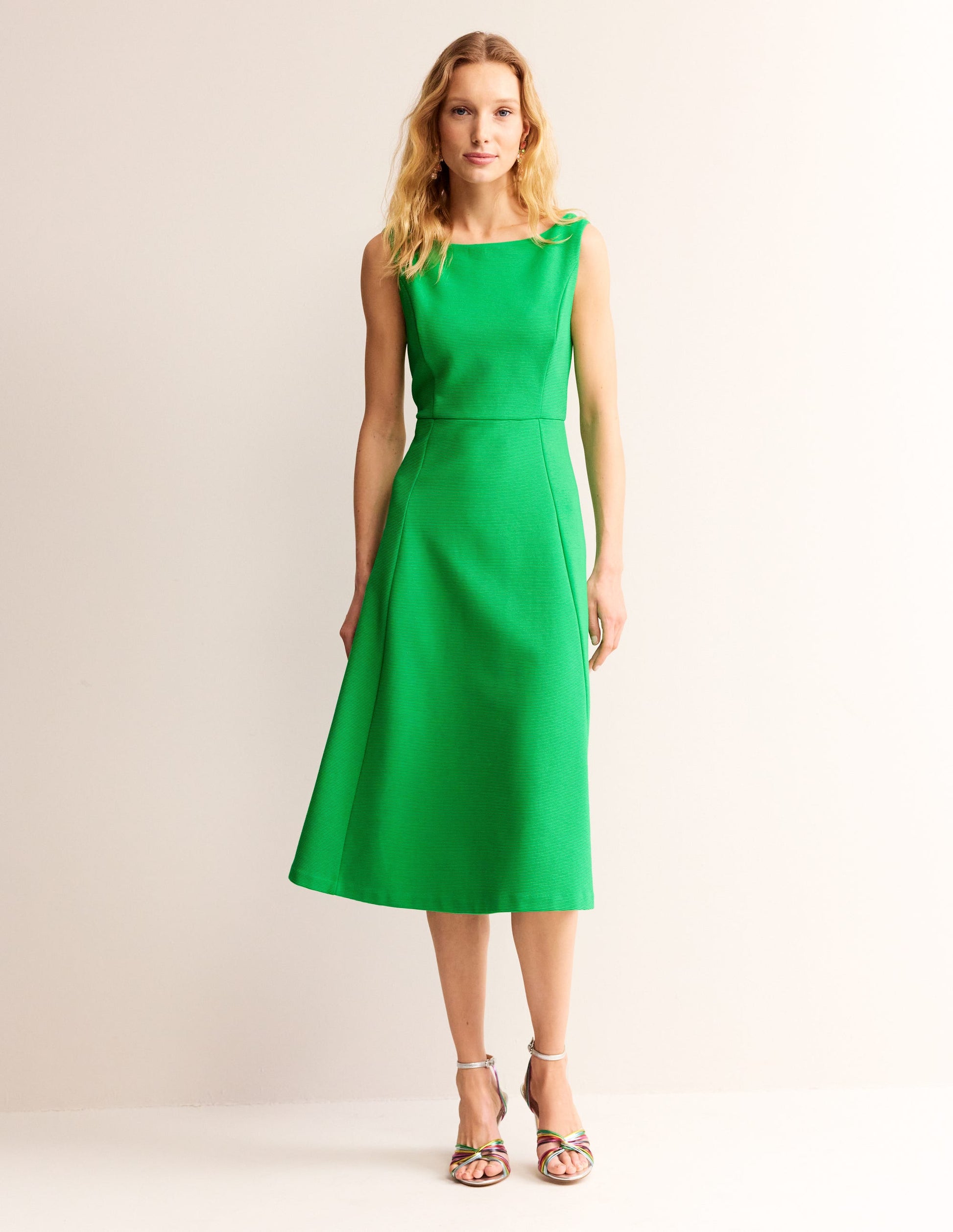 Scarlet Ottoman Ponte Dress-Bright Green-4