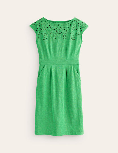 Florrie Broderie Dress-Kelly Green