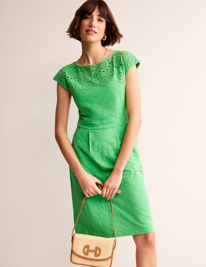 Florrie Broderie Dress-Kelly Green