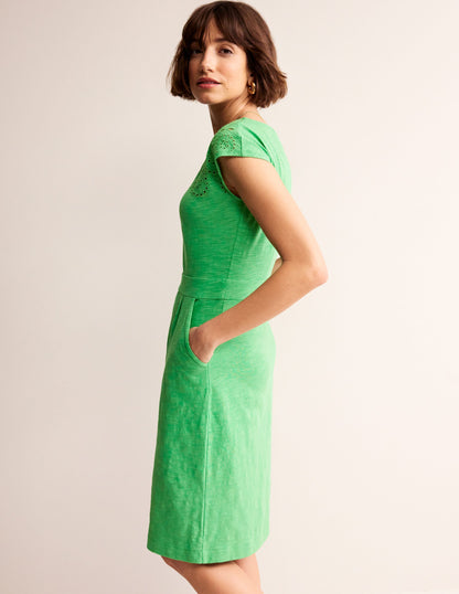 Florrie Broderie Dress-Kelly Green