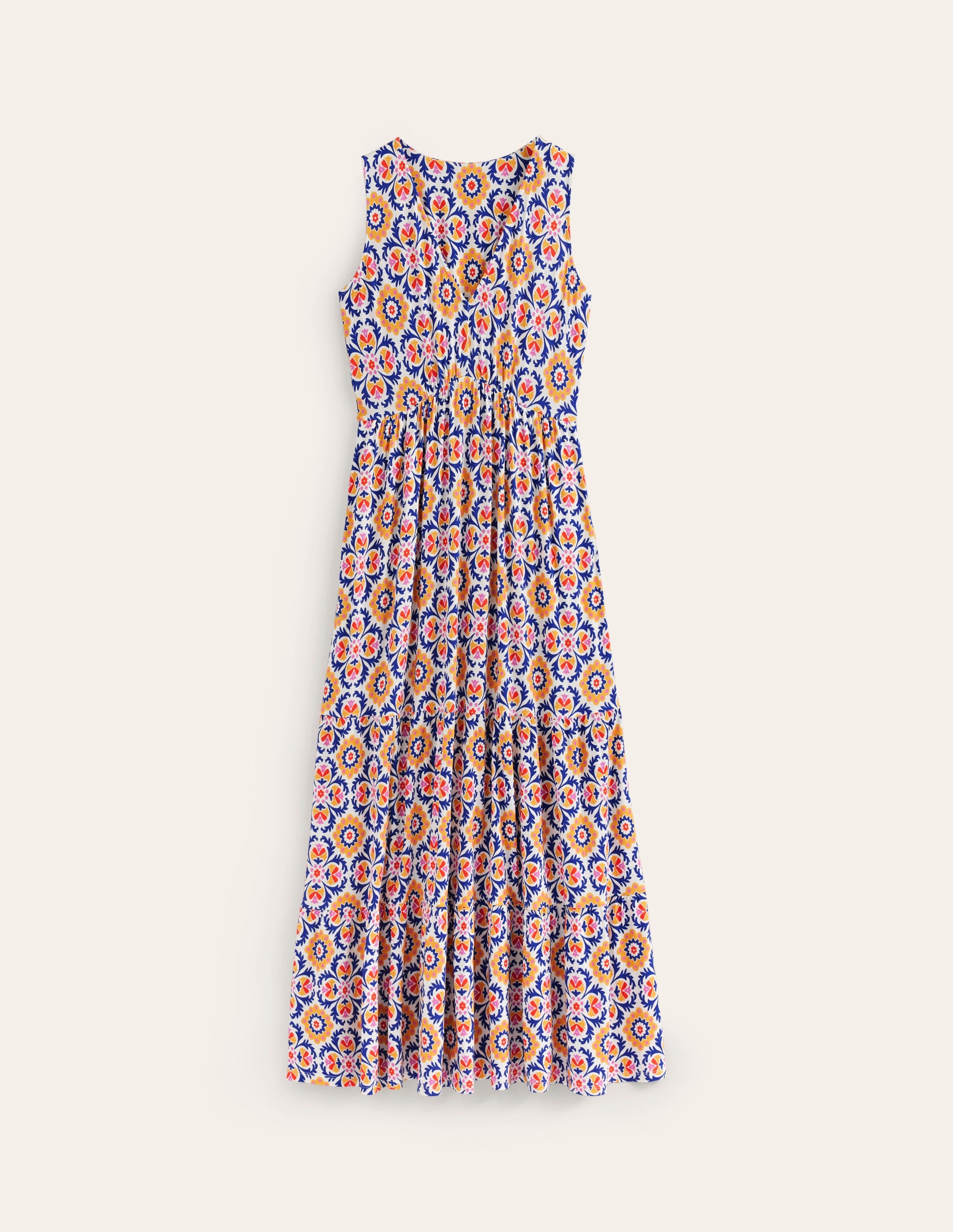 Sylvia Jersey Maxi Tier Dress-Artisan’s Gold, Mosaic Bloom - Image 5