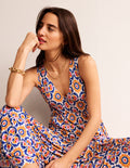 Sylvia Jersey Maxi Tier Dress-Artisan’s Gold, Mosaic Bloom